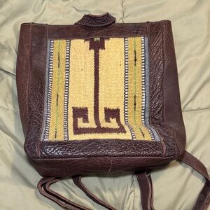 American Darling Leather Backpack with Patterned Design